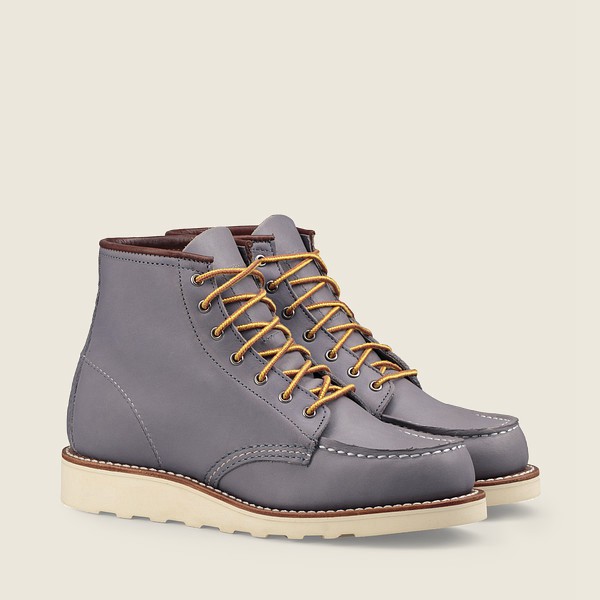 Red Wing Heritage Bot Bayan - 6-Inch Classic Moc – Short Boundary Deri - Gri - 84KLTXNDQ